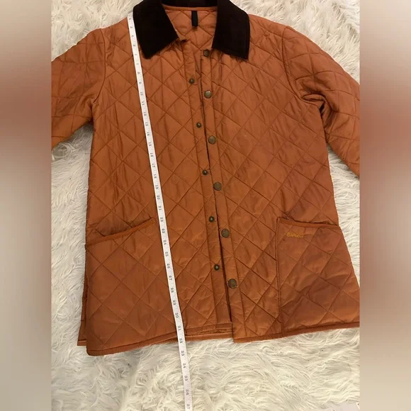 Barbour Liddesdale Quilted Orange Jacket - Picture 6 of 8